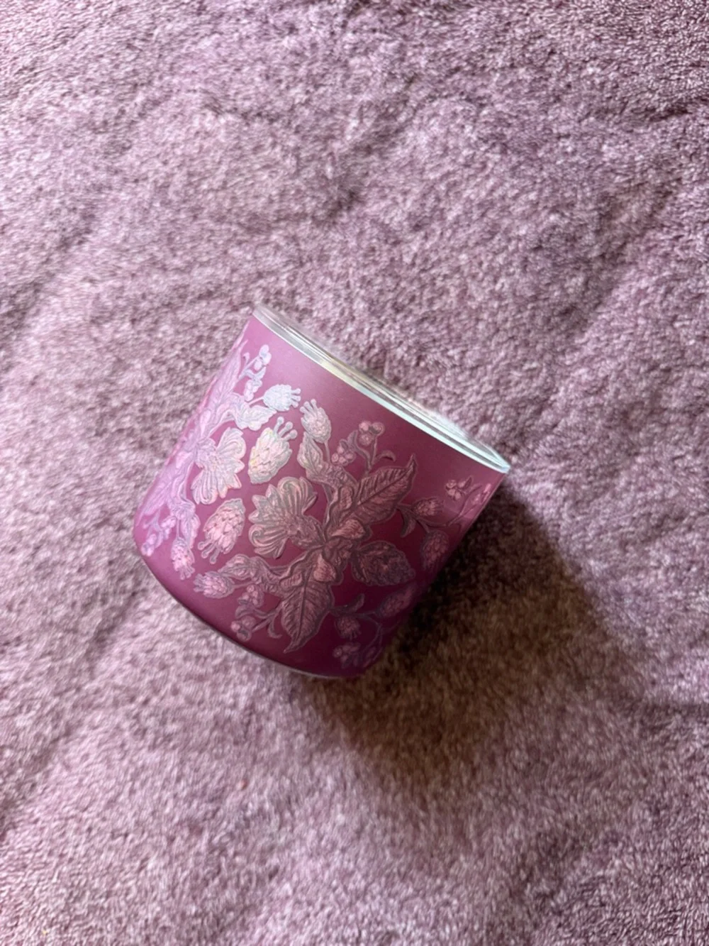 White Barn Frosted Cranberry Decorative Purple Jar Candle - Picture 3 of 3